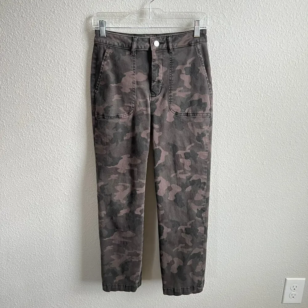 DL1961 Jerry High Rise Vintage Straight Camo Jeans Women's 27 Stretch